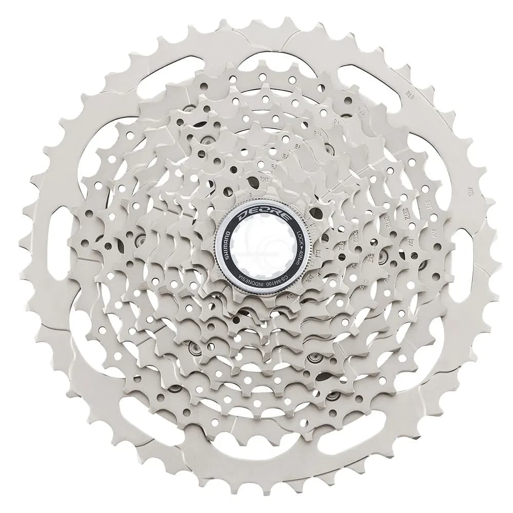 خودرو دوچرخه شیمانو DEORE CS M4100 دندانه 11-46 ده سرعته Shimano Deore Cassette CS-M4100 10 speed 11-46T