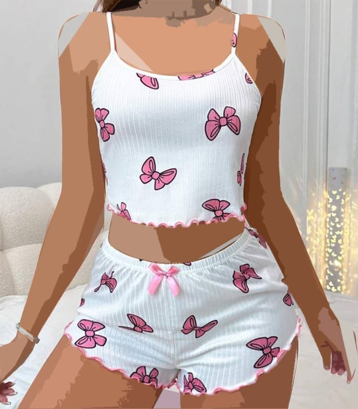 ست تاپ وشورتک کبریتی ریژان Rijan مدل پاپیون کوچک کد 04125