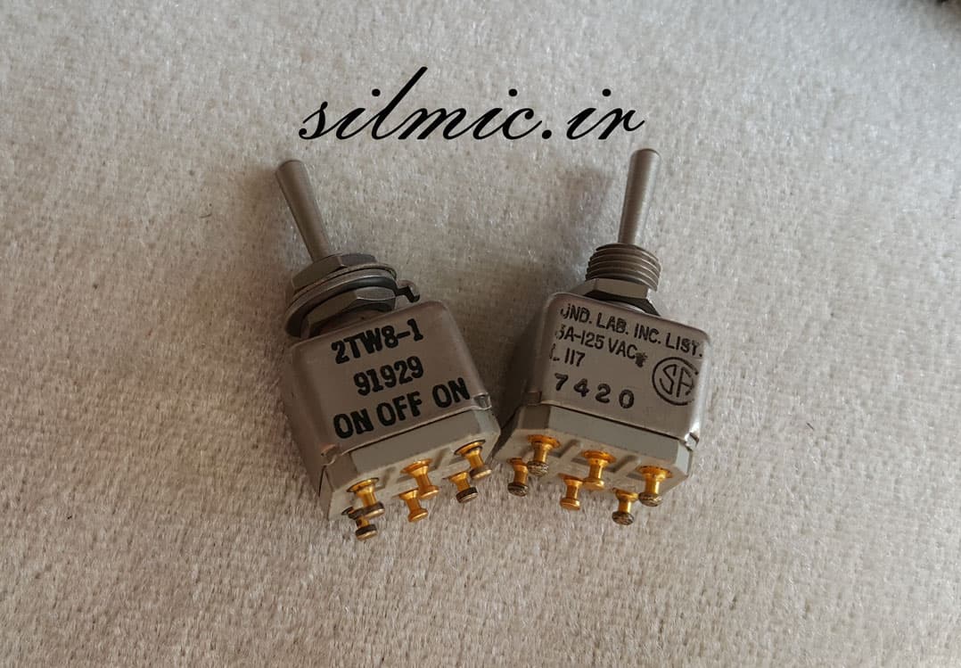 کلید و سلکتور نظامی 3 حالته استریو ساخت Micro Switch USA با روکش طلا — تصویر ۲