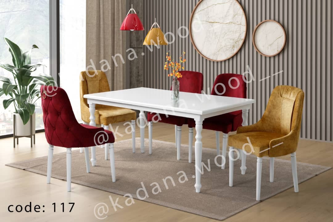ست میز و صندلی ناهار خوری مدل لاکچری 6 نفره کد 117