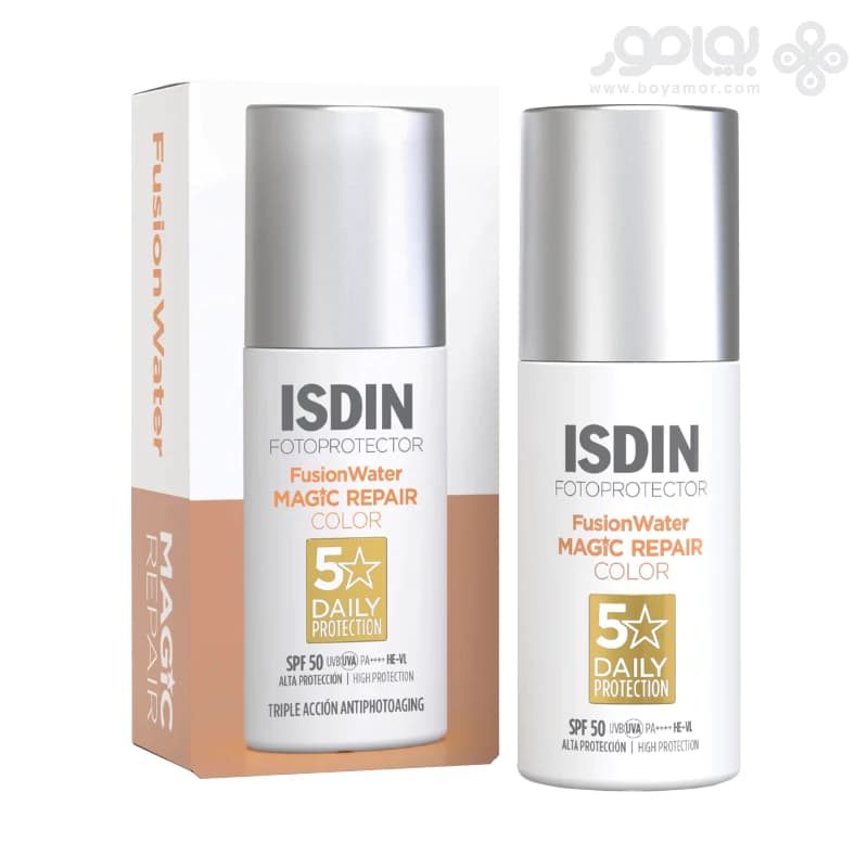 ضد آفتاب رنگی ایزدین مدل FUSION WATER MAGIC REPAIR حاوی SPF50 — تصویر ۳