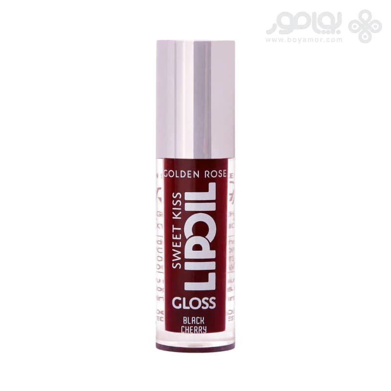 لیپ اویل براق گلدن رز مدل SWEET KISS شماره 08 رنگ BLACK CHERRY