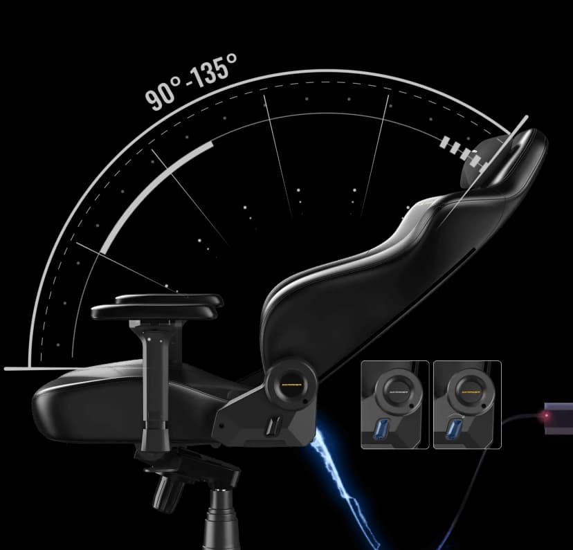 صندلی دی ایکس ریسر مدل Martian Series 2025 L Fabric Black — تصویر ۵