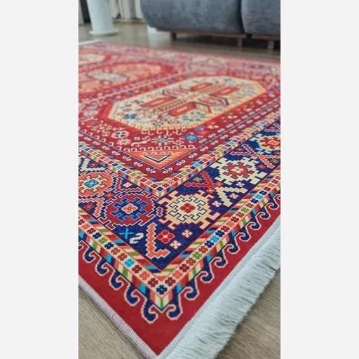 فرش ماشینی چاپی | فرشینه هازان ترک سنتی لاکی (پس کرایه) — تصویر ۵