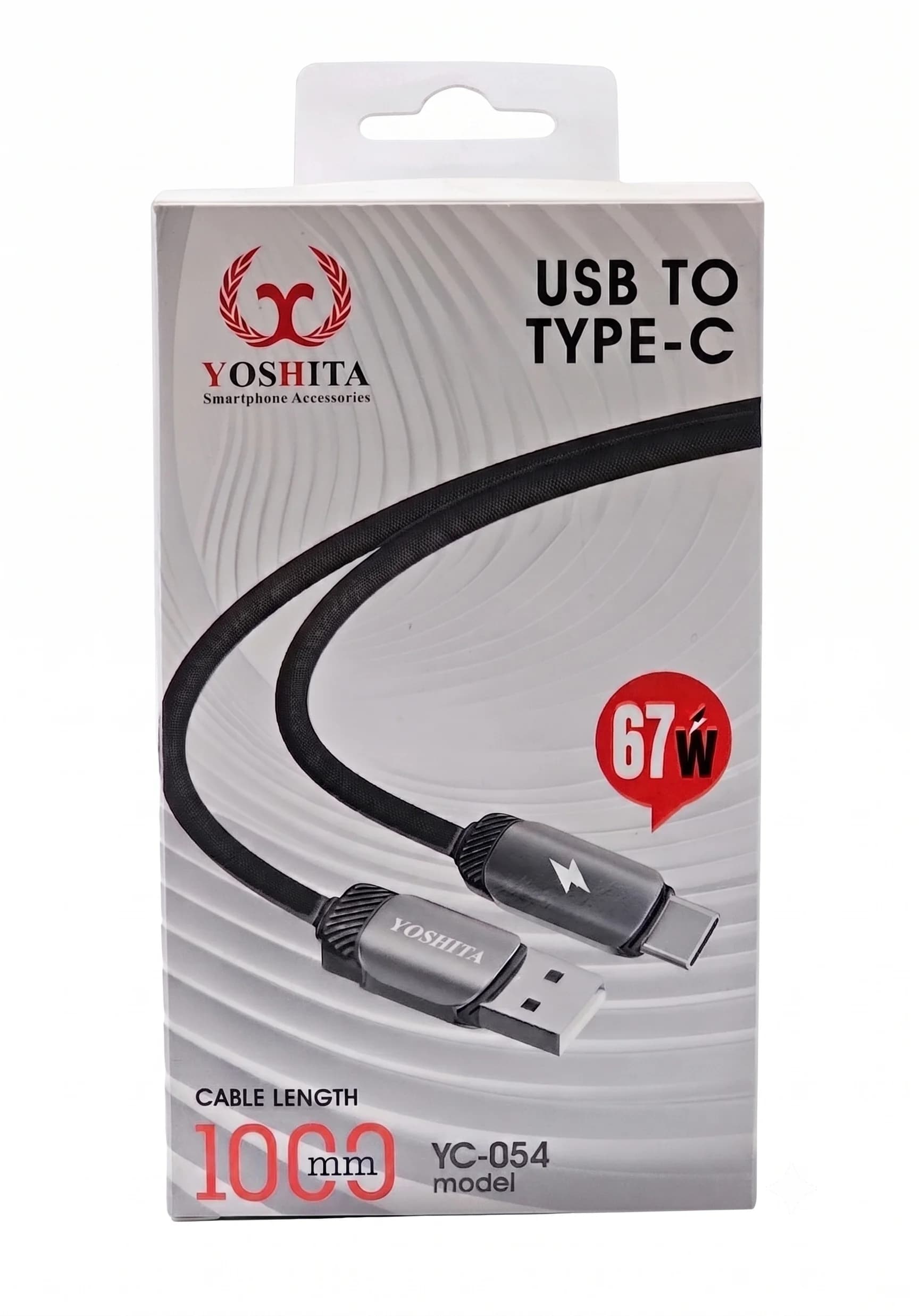 کابل شارژ فست و انتقال داده USB به Type-C یوشیتا (Yoshita) مدل YC-054 توان 67 وات – طول 1 متر