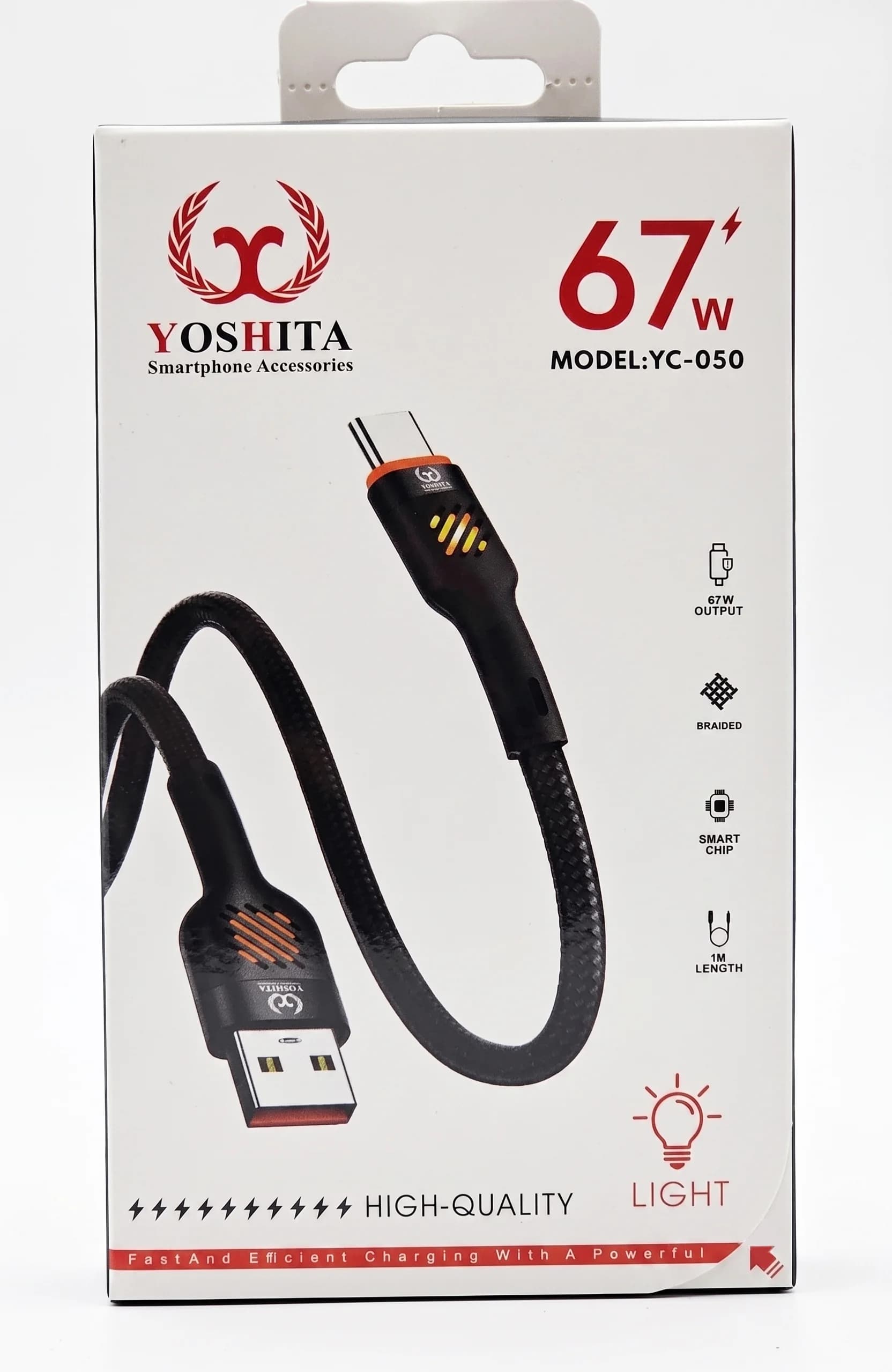کابل شارژ سریع تایپ سی یوشیتا (Yoshita) مدل YC-050 توان 67 وات