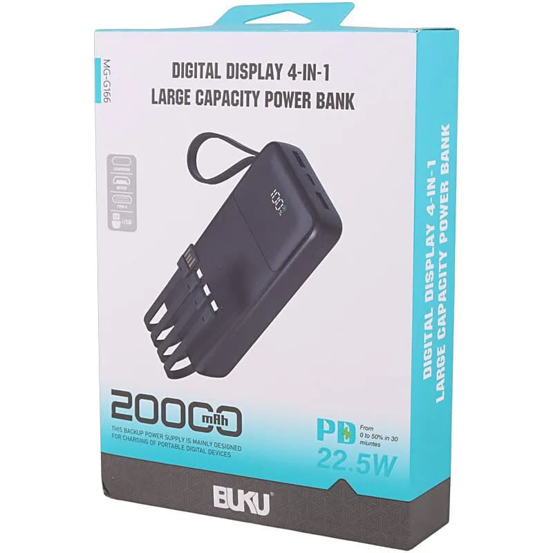 پاوربانک 30000 بوکو MG-G166 (کابل دار 22.5 وات) | گارانتی — تصویر ۵