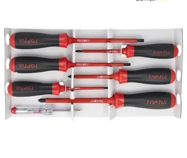 ست پیچ گوشتی عایق برق فشار قوی تاپتول 7 عددی مدل GAAE0704 — تصویر ۱۱