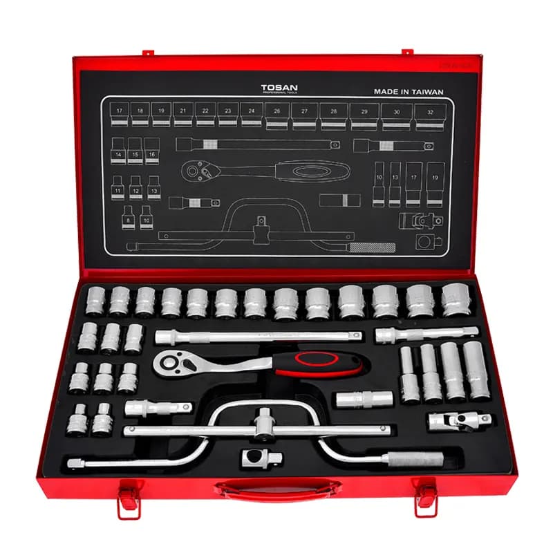 جعبه بکس 34 پارچه توسن درایو 1/2 اینچ ساخت تایوان مدل T1252-34M