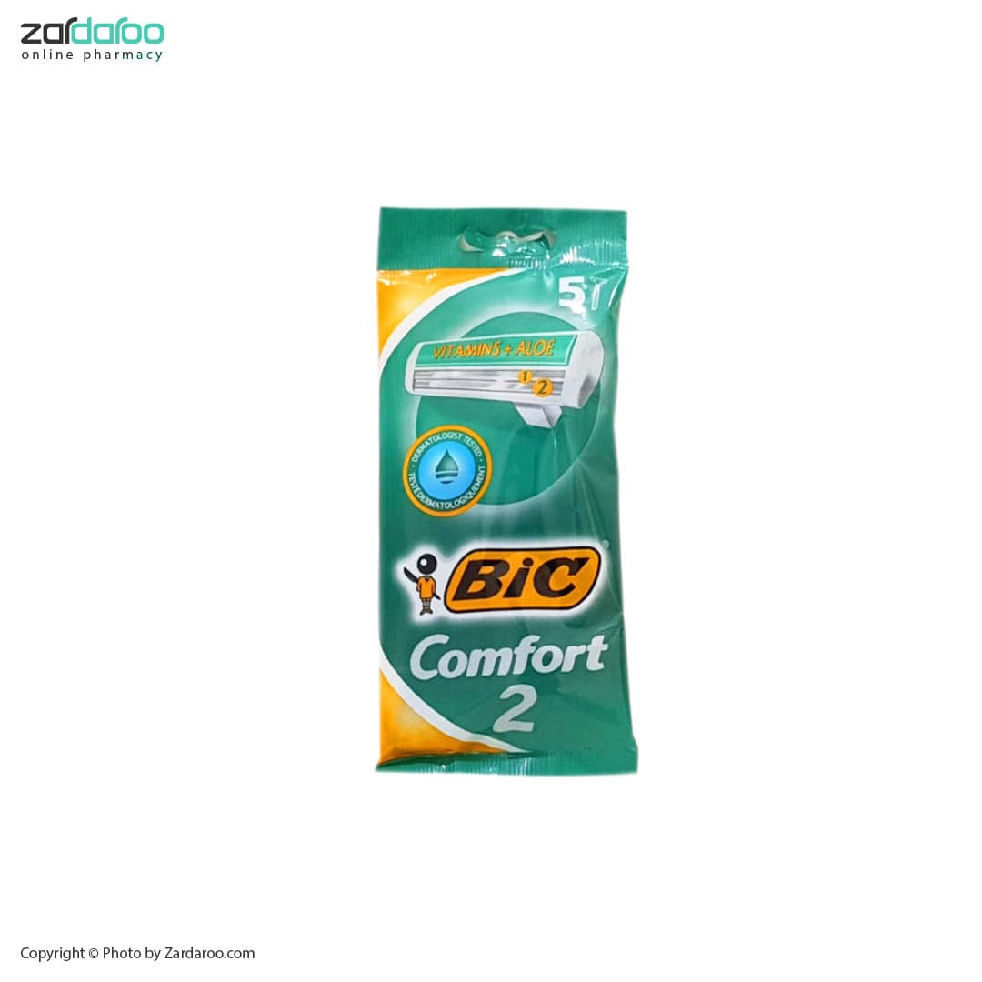 تیغ اصلاح 2 تیغه صابون دار مدل Comfort بسته پنج عددی بیک bic
