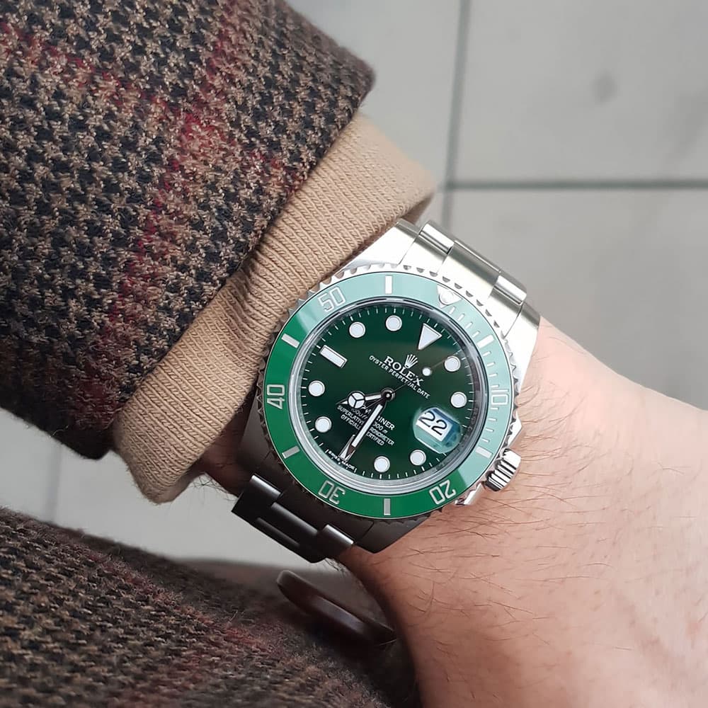 ساعت مچی اسپرت استیل رولکس ساب مارین Submariner نقره ای سبز — تصویر ۶