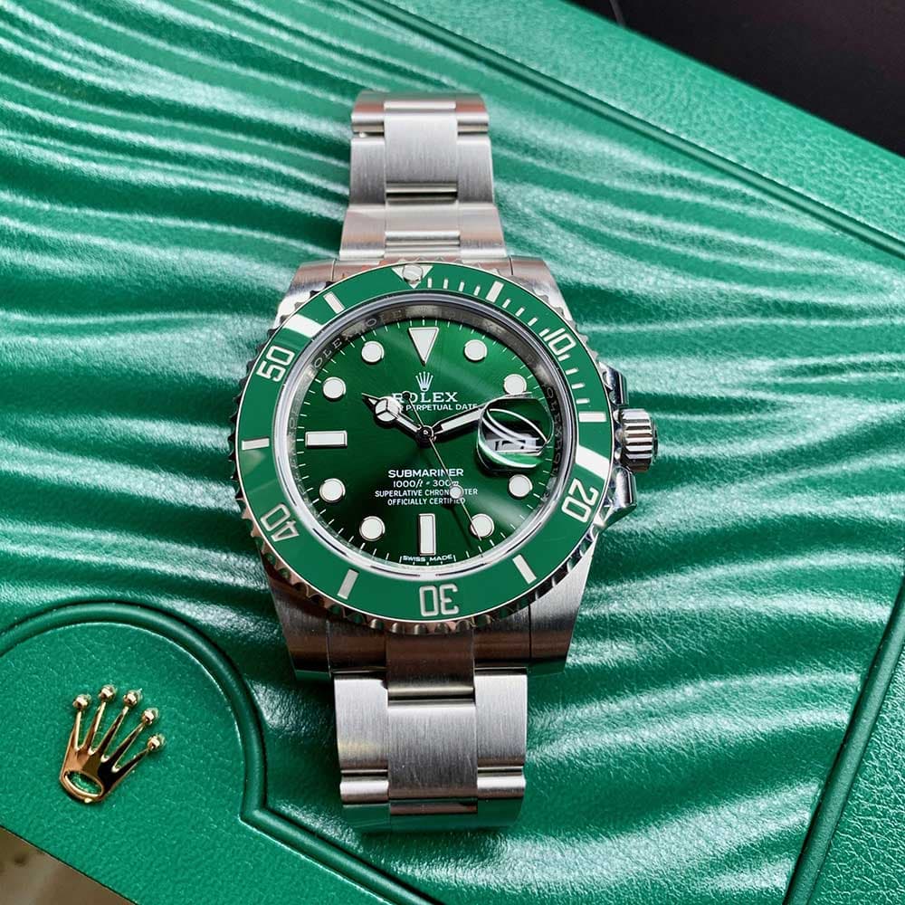 ساعت مچی اسپرت استیل رولکس ساب مارین Submariner نقره ای سبز — تصویر ۴