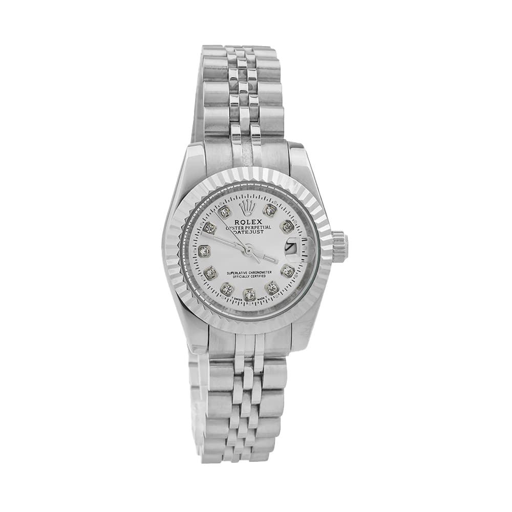 ساعت مچی زنانه استیل برند ROLEX های کپی با رنگ نقره ای