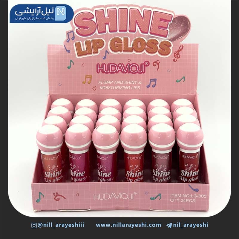 لیپ گلاس شاین دار طرح میکروفون هدی موجی کد Lg – 00 5