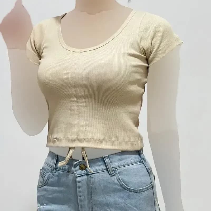 تیشرت کبریتی جلو گت دار فری سایز کد 1406 — تصویر ۹