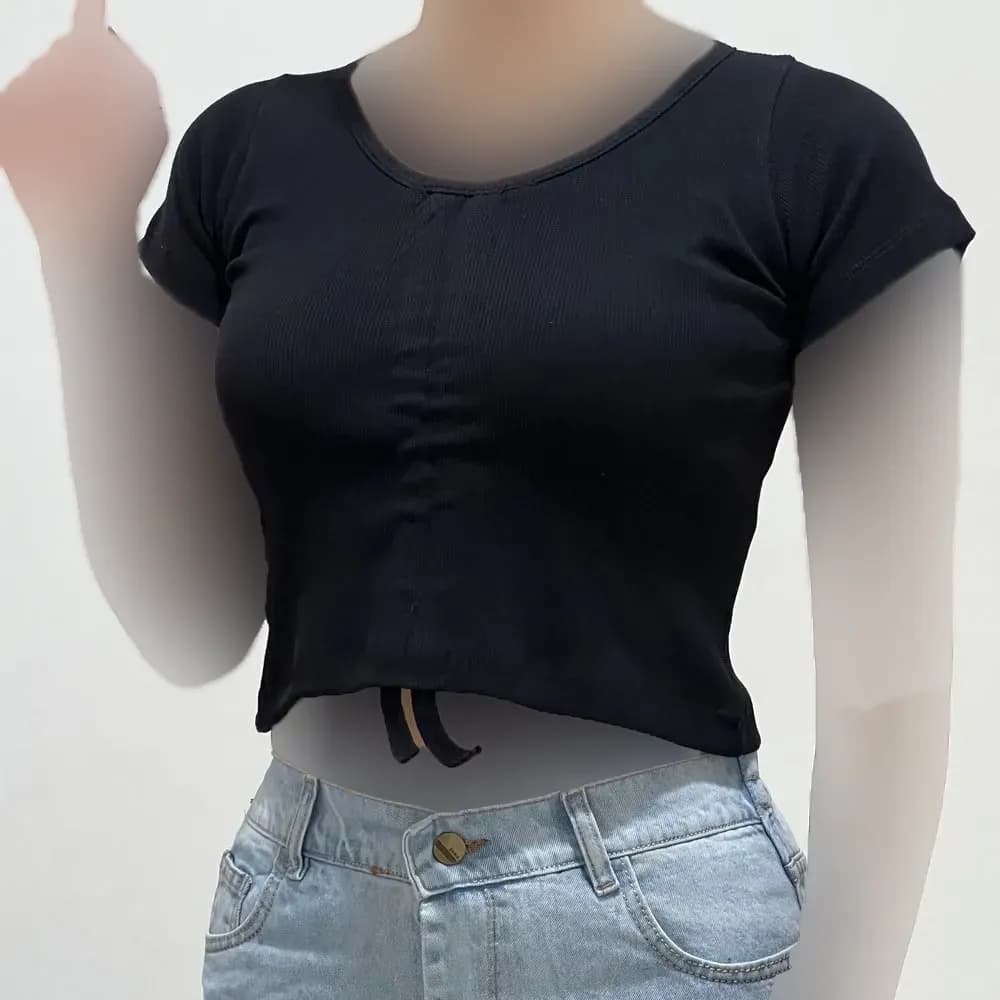تیشرت کبریتی جلو گت دار فری سایز کد 1406 — تصویر ۷