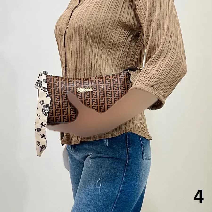 کیف دستی دوشی زنانه طرح دار کد 1419 جنس چرم مصنوعی — تصویر ۸