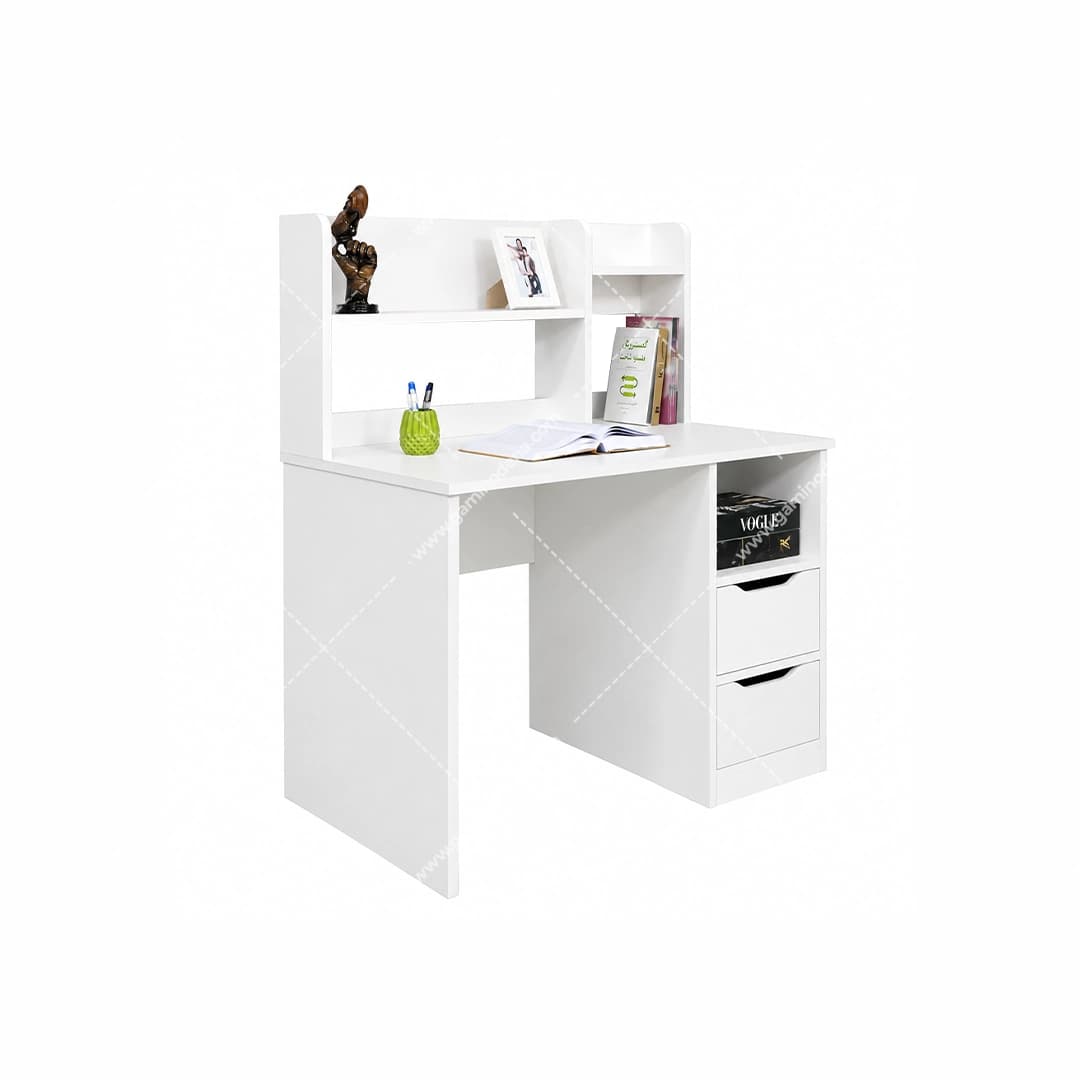 میز تحریر دخترانه کتابخانه دار سفید چاوش