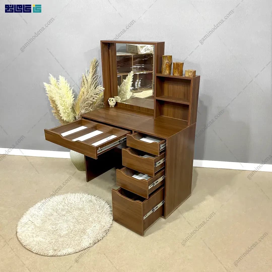 میز آرایش مدرن دخترانه و لاکچری آینه دار مدل سورن — تصویر ۴