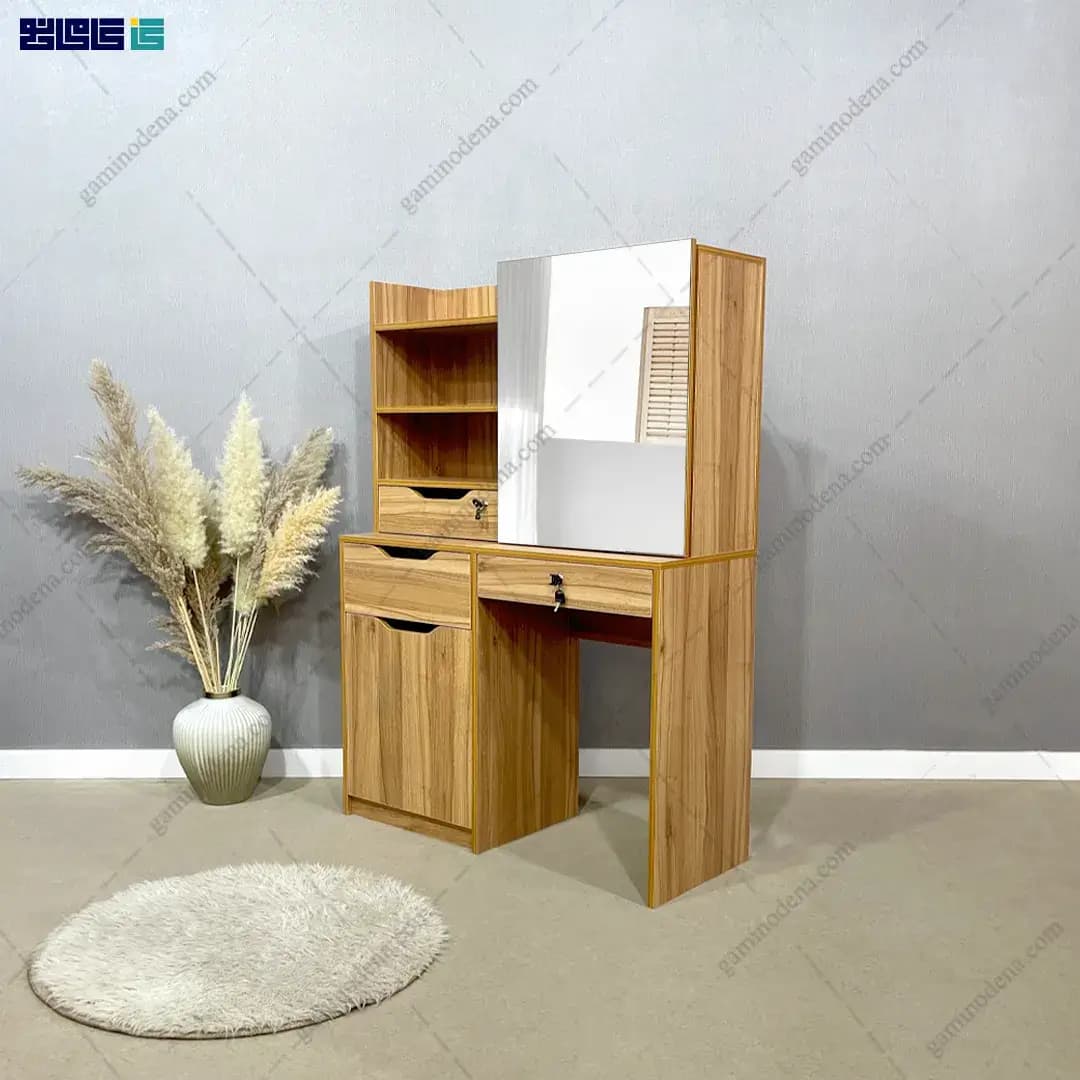 میز آرایش مدرن دخترانه و لاکچری آینه دار مدل سورن — تصویر ۲