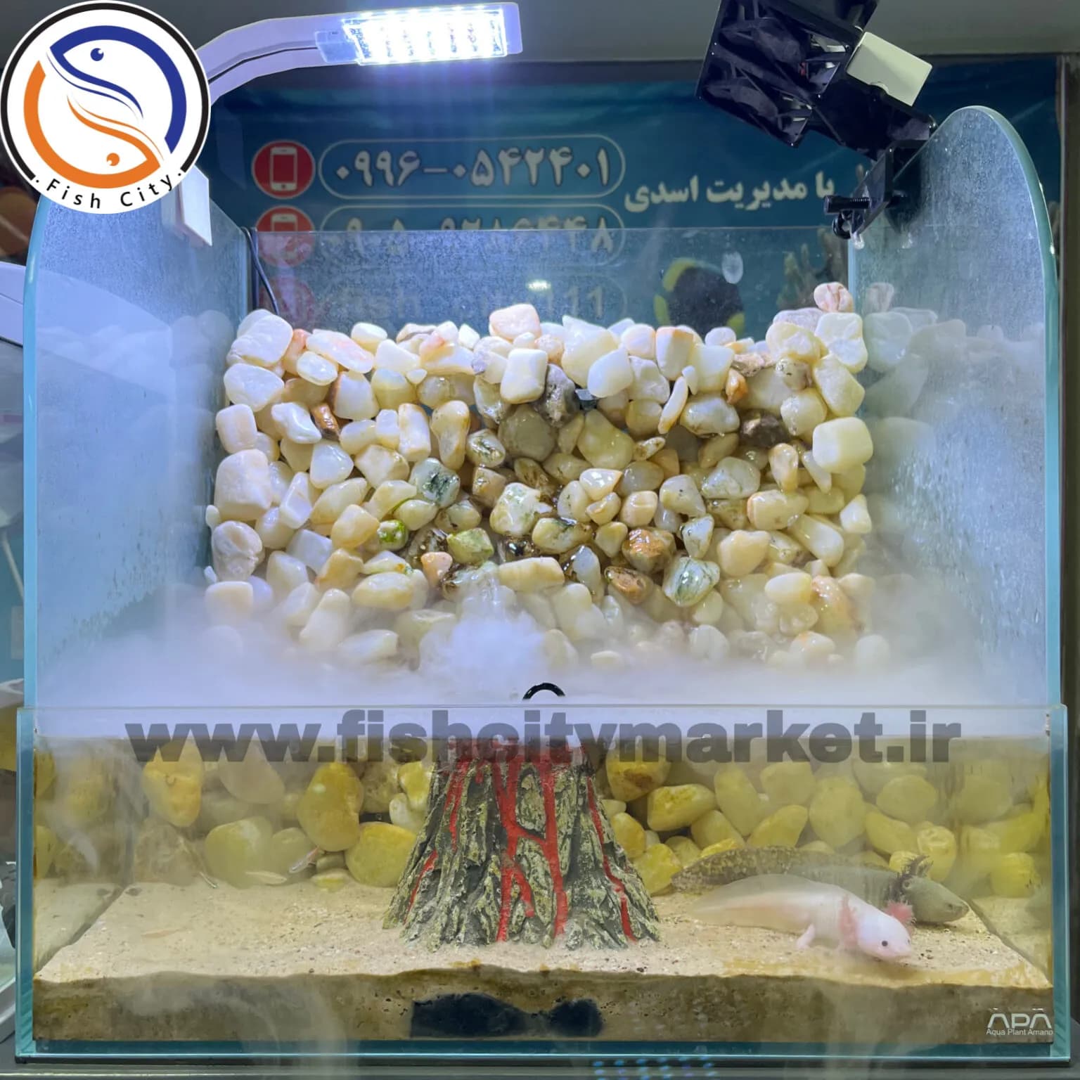 پالوداریوم تزئینی با بخار سرد و طرح آتشفشان