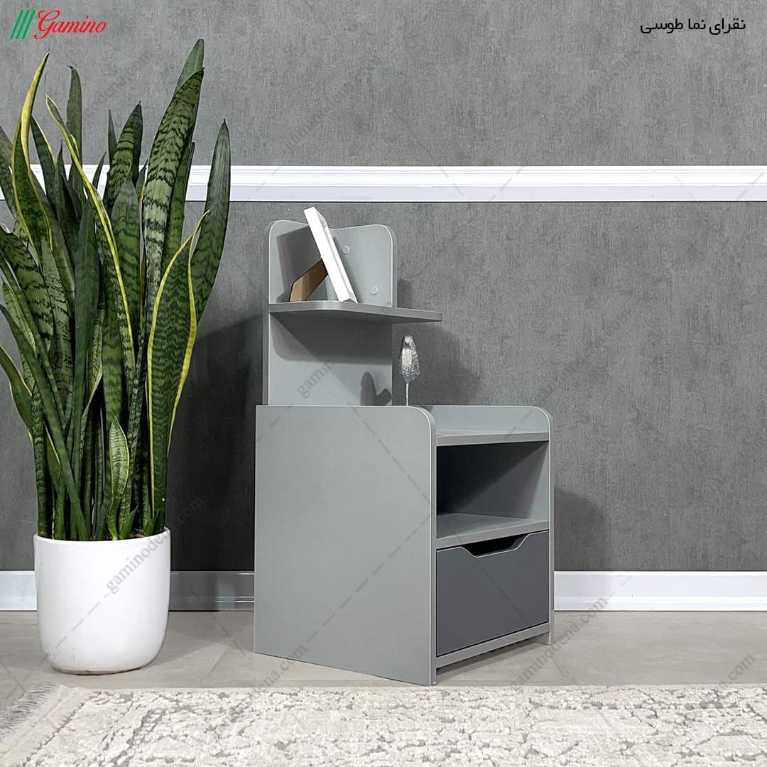 میز پاتختی مدرن طوسی دخترانه مدل ثریا — تصویر ۳