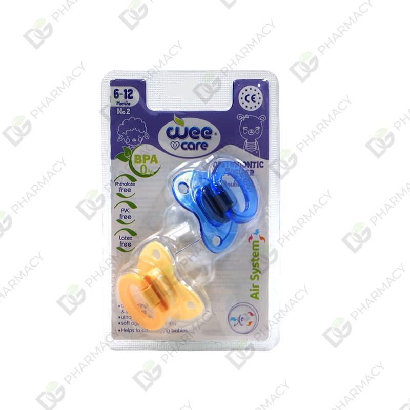 پستانک دوقلو ارتودنسی وی کر Wee Care نوزاد 12-6 ماهه کد P132