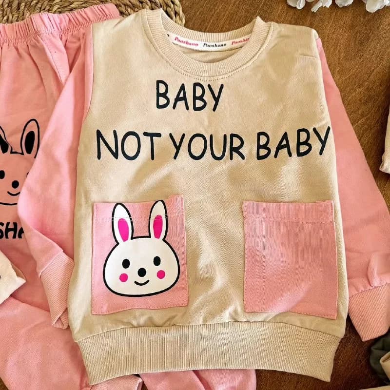 بلوز شلوار خرگوش جیبدار not your baby سایز ۴۰،۴۵ کد ۵۳۰۷ — تصویر ۳