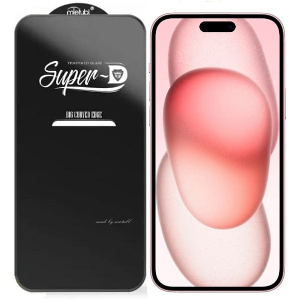 گلس فول گوشی اپل آیفون 15 مدل Super D