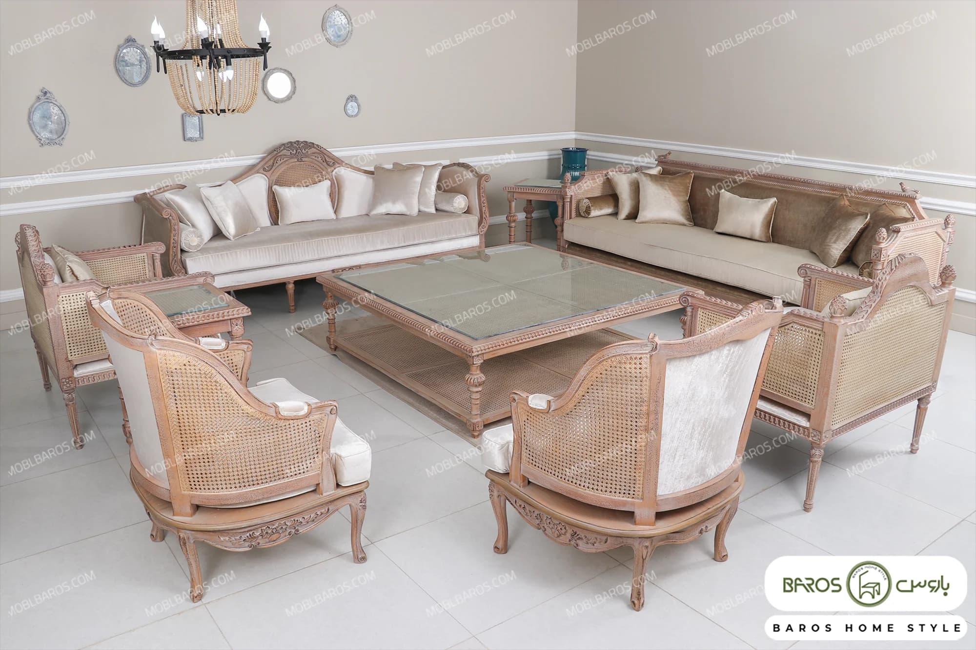 مبل کلاسیک کاجی مصری پرنس