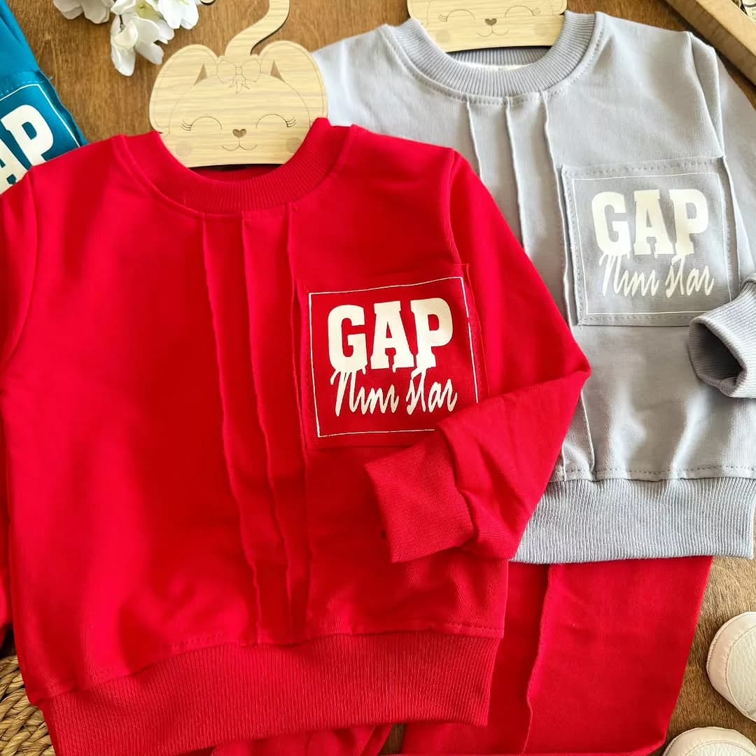 بلوز شلوار دورس پنبه طرح گپ Gap کد ۵۱۵۶ — تصویر ۳