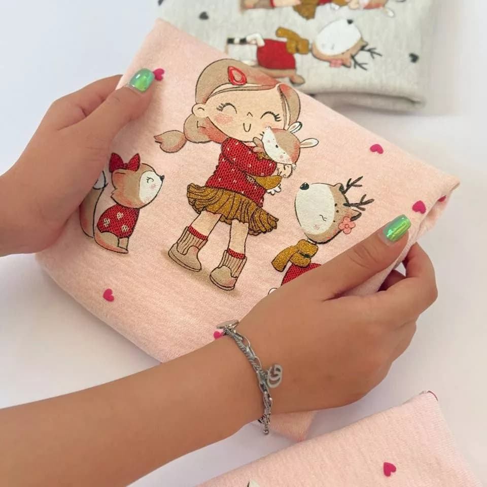 بلوز بافت گپ دختر آهو و روباه سایز ۴۰ تا ۵۰ کد ۵۱۰۷ — تصویر ۵