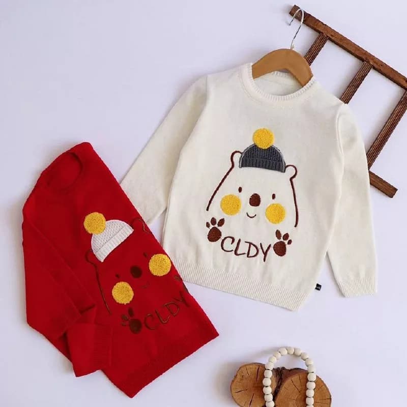 بلوز بافت گپ خرس کلاهدار CLDY سایز 30 تا 45 کد ۵۰۹۹ — تصویر ۲