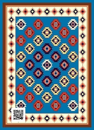 نقشه شطرنجی گلیم ساده،s20-113-1