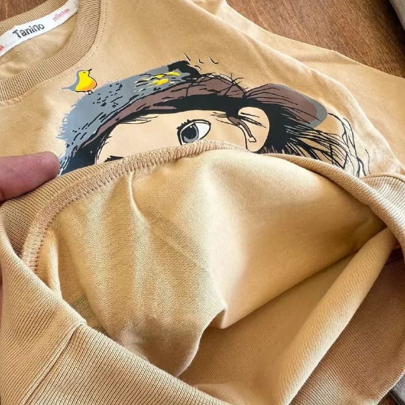 بلوز شلوار لنین طرح دختر sweet girl سایز 40 تا 55 کد ۵۲۴۱ — تصویر ۳
