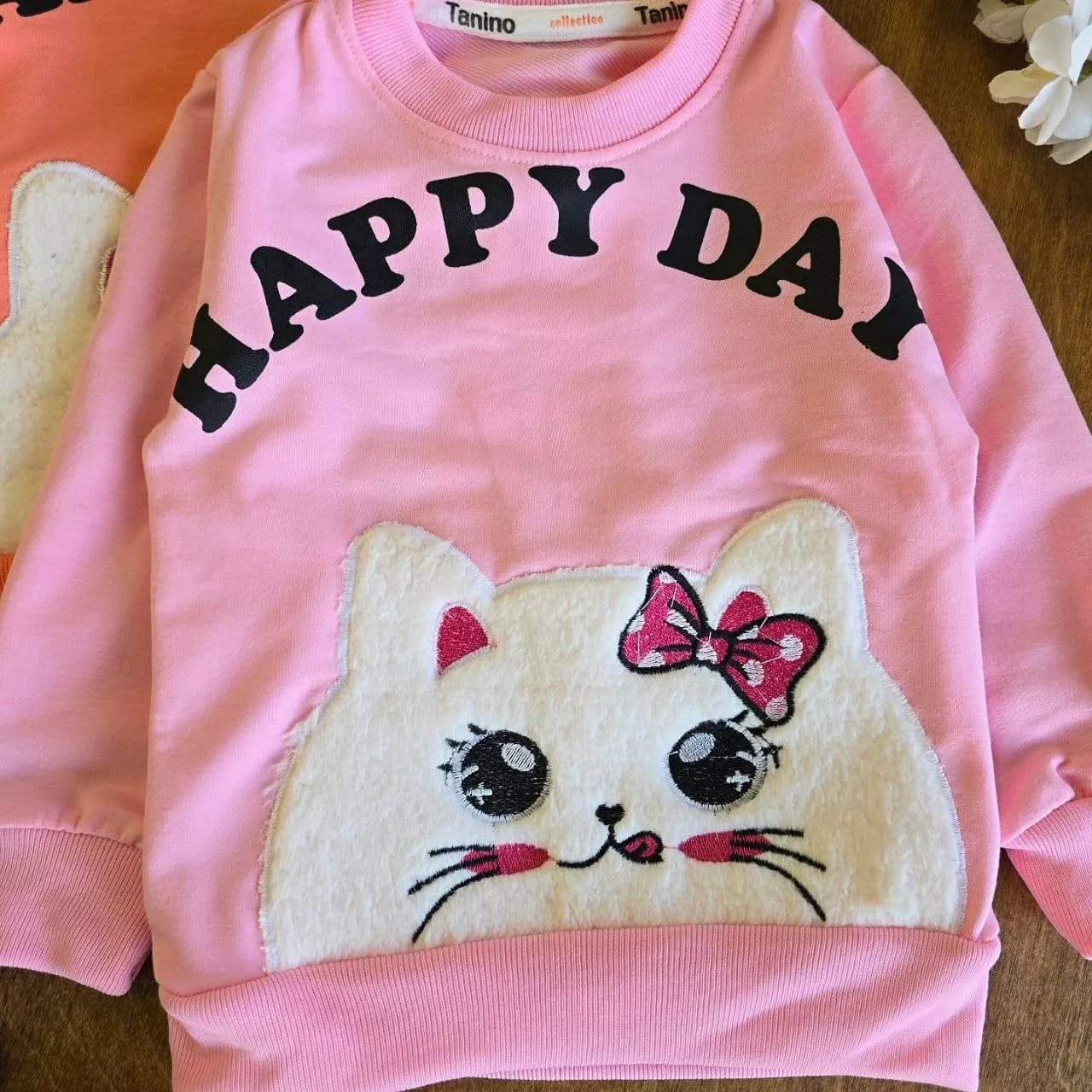 بلوز شلوار گربه پشمالو happy day سایز ۳۵ تا ۵۰ کد ۵۱۵۹ — تصویر ۴