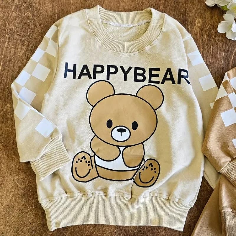 بلوز شلوار خرس happy bear دورس پنبه سایز ۳۵ تا ۴۵ کد ۵۱۳۱ — تصویر ۲