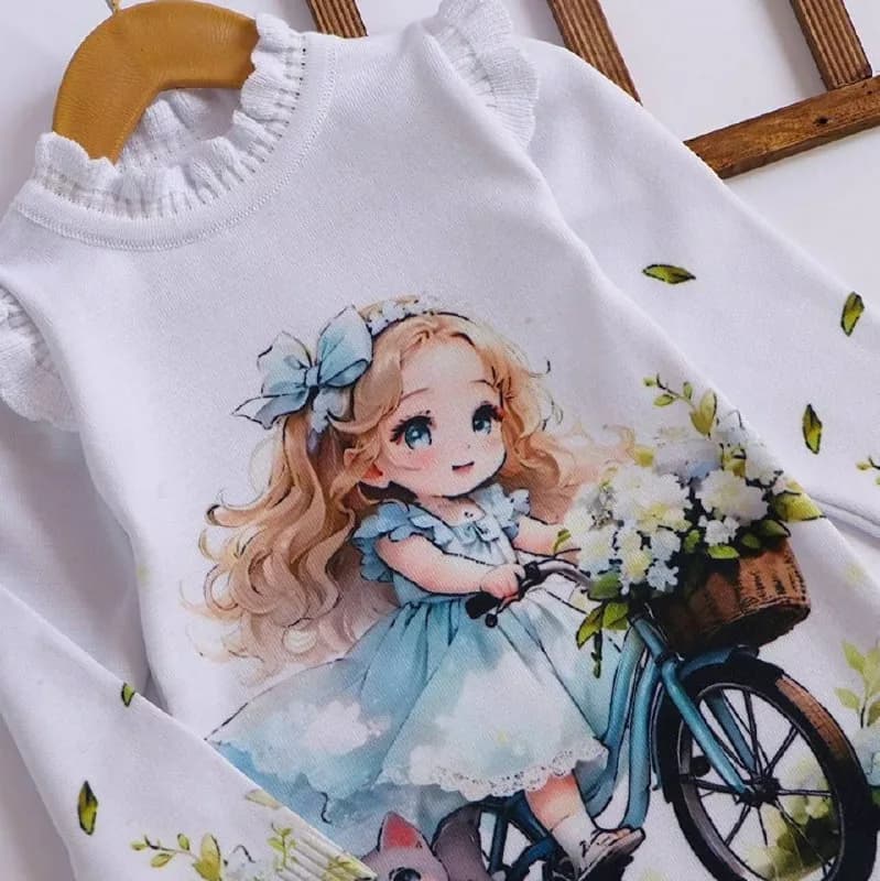 تونیک بافت گپ دختر و دوچرخه سایز ۴۰ تا ۵۰ کد ۵۰۹۸ — تصویر ۵