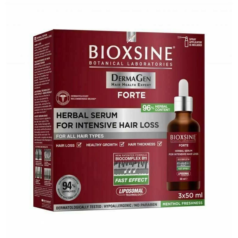 پک سرم ضد ریزش مو سه عددی بیوکسین Bioxcinحجم هرسرم 50میل مدل فورت
