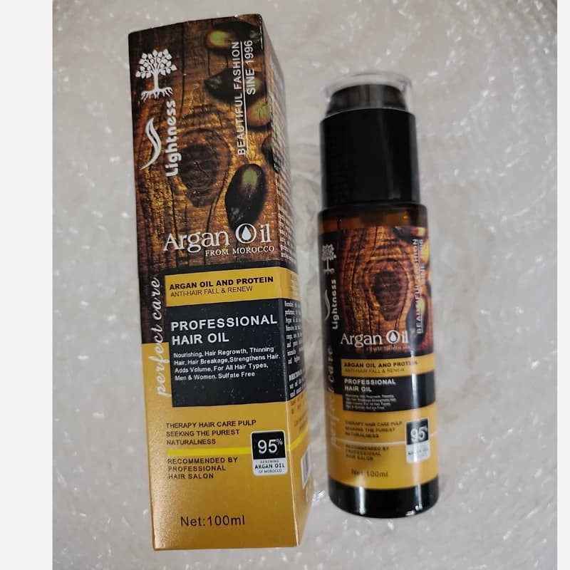روغن آرگان لایتنس شیشه ای بدون سولفات حجم 100 میل