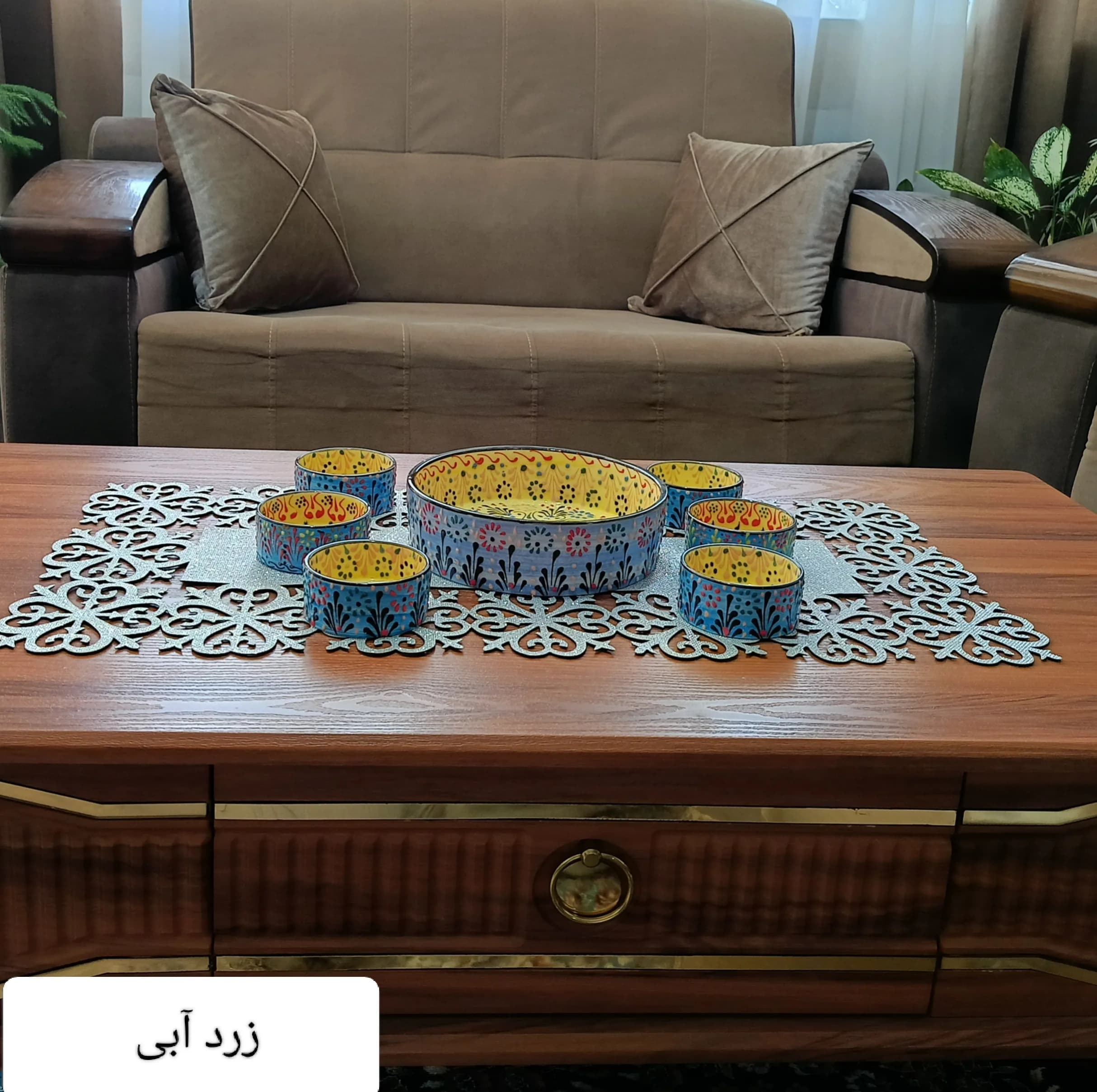 کاسه مدل گل برجسته انار خوری مجموعه 7 عددی — تصویر ۴