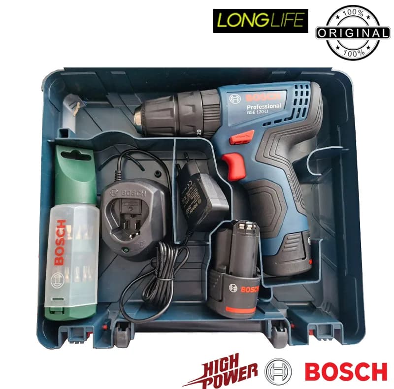 پیچ گوشتی شارژی چکشی بوش مدل GSB 120 LI + Extra 25 pcs — تصویر ۴