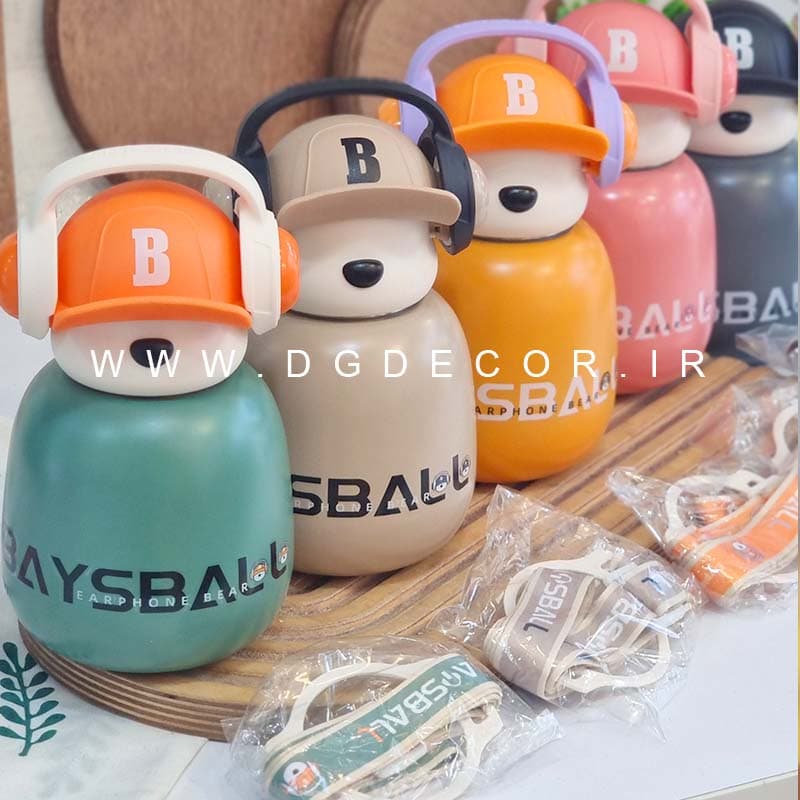 تراول ماگ کاور دار استیل 316 طرح خرسی کلاهدار