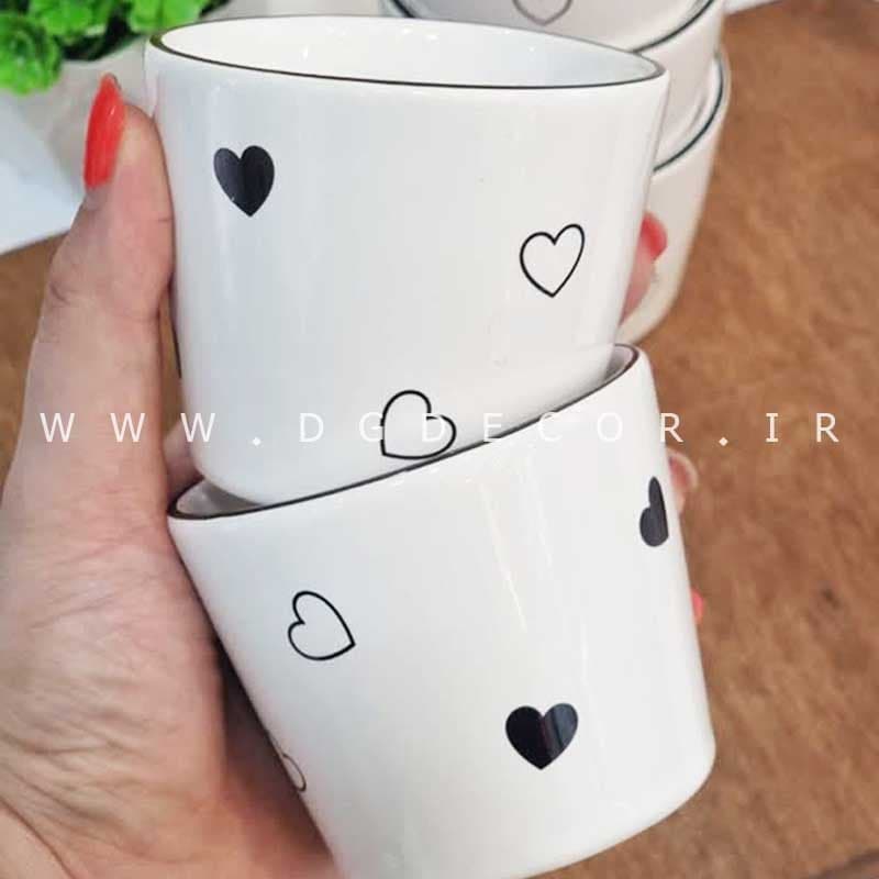 لیوان شات دوبل سرامیکی طرح قلب — تصویر ۲