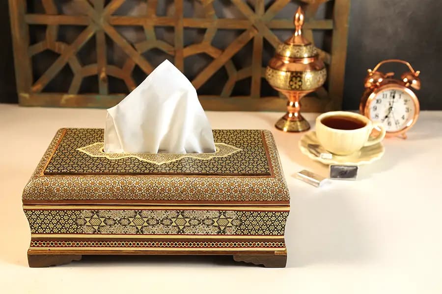 جعبه دستمال کاغذی لولایی خاتم 20192 — تصویر ۲