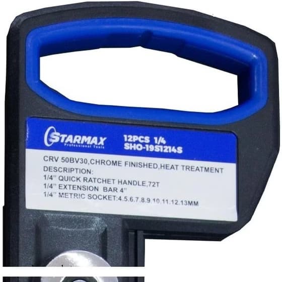جعبه بکس استارمکس مدل SHO-19S1214S مجموعه ۱۲ عددی درایو 1/4 — تصویر ۲
