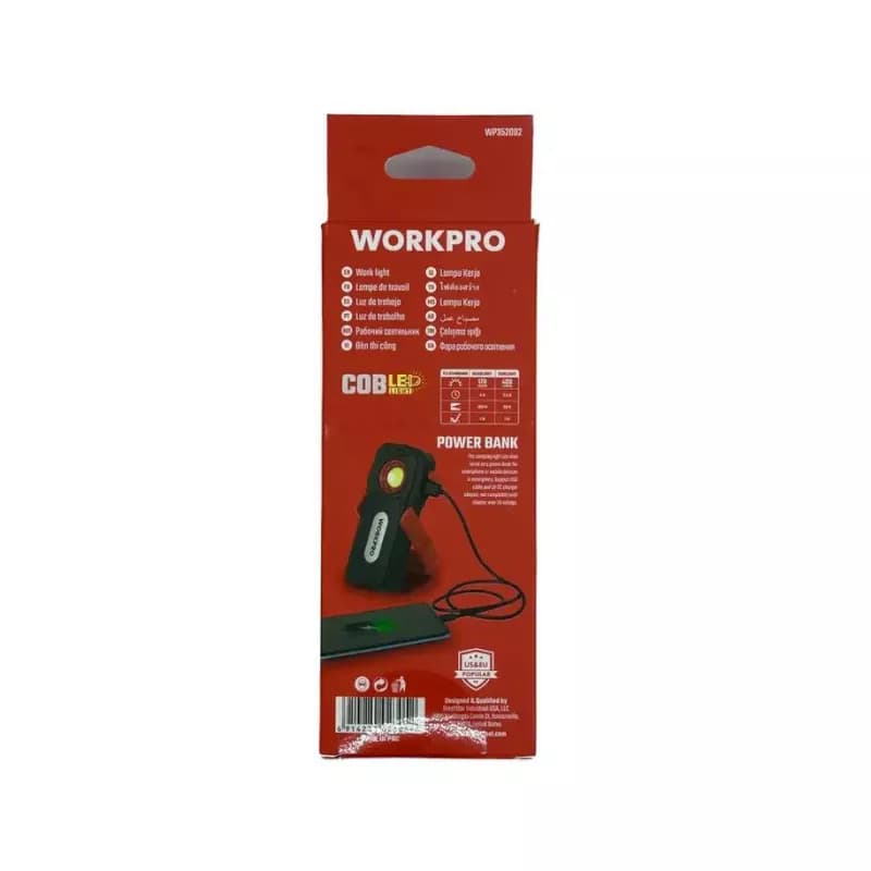 چراغ قوه شارژی پاور بانک دار ورک پرو مدل WP352002 — تصویر ۶