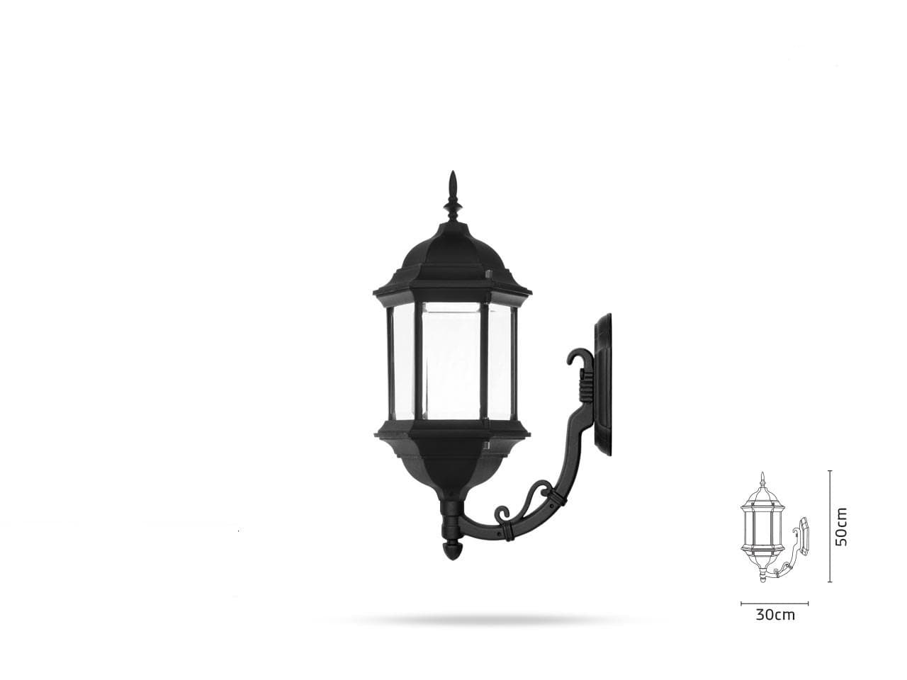 چراغ دیواری شب تاب مدل پاتریس + شاخه کلاسیک سربالا
