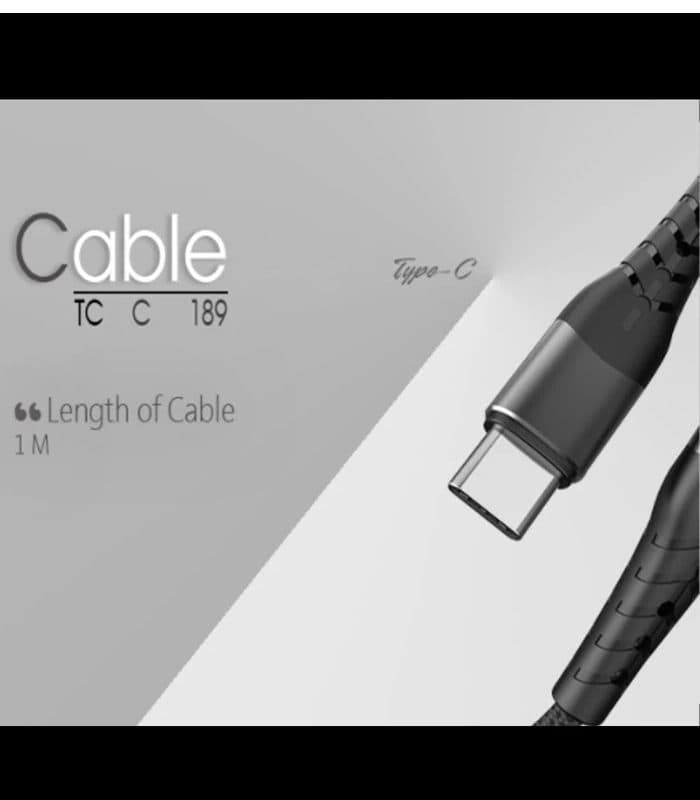 کابل شارژ TYPE-C تسکو مدل TCC 189 به طول 1 متر — تصویر ۲