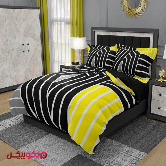 روتختی سه بعدی مدرن زرد و مشکی BD687